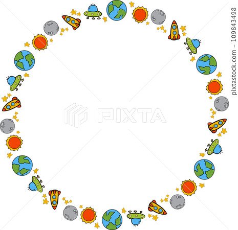 The solar system and space border design The solar system and space border design 109843498