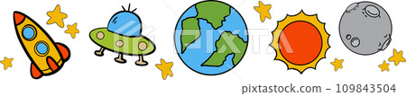 The solar system and space border design 109843504