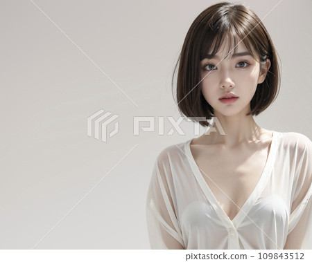 一位留著黑色短髮的日本女性肖像(AI 生成圖像) 一位留著黑色短髮的日本女性肖像(AI 生成圖像) 109843512