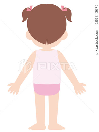 Girl in underwear, back view, whole body Girl in underwear, back view, whole body 109843673