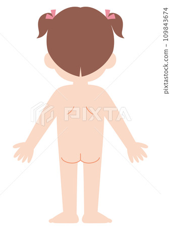 Back view of girl, whole body Back view of girl, whole body 109843674