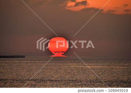 Dharma morning sun in the clouds 109845019