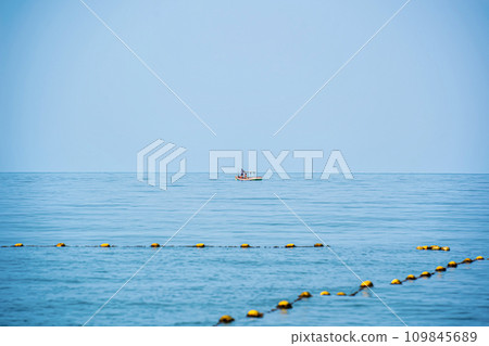Boat floating in the sea 109845689