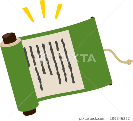 scroll with letters written on it 109846252
