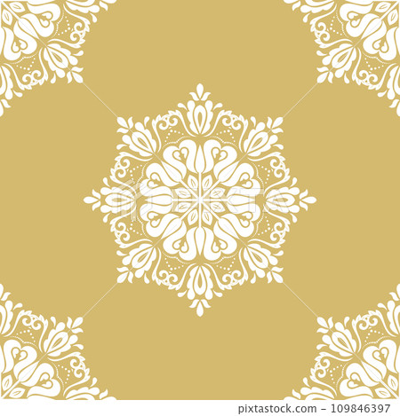 Classic Seamless Vector Fine Pattern With Arabesques Classic Seamless Vector Fine Pattern With Arabesques 109846397