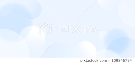 Soft blue sphere background. Abstract light floating bubble or ball wallpaper. Blur gradient circle backdrop. Vector horizontal design template for banner, poster, presentation, brochure, leaflet 109846754