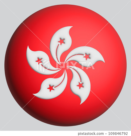 3D Flag of Hong Kong on circle 109846792