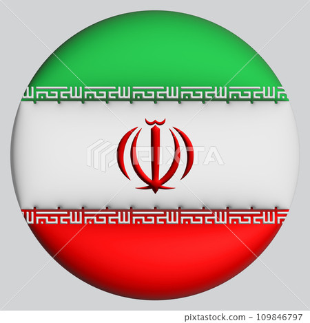 3D Flag of Iran on circle 109846797