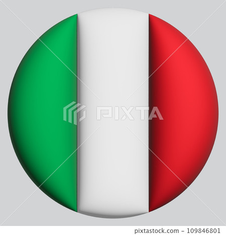 3D Flag of Italy on circle 109846801