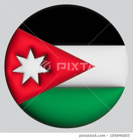 3D Flag of Jordan on circle 3D Flag of Jordan on circle 109846805