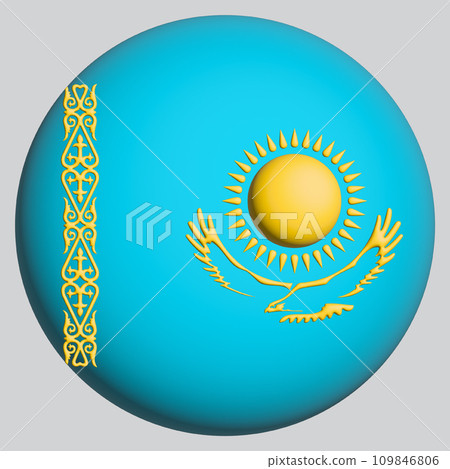 3D Flag of Kazakhstan on circle 3D Flag of Kazakhstan on circle 109846806