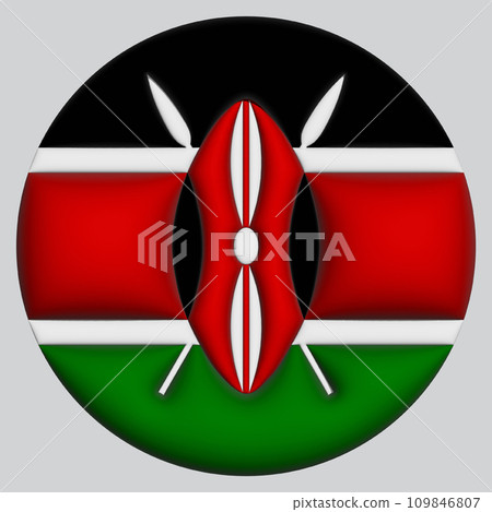 3D Flag of Kenya on circle 3D Flag of Kenya on circle 109846807