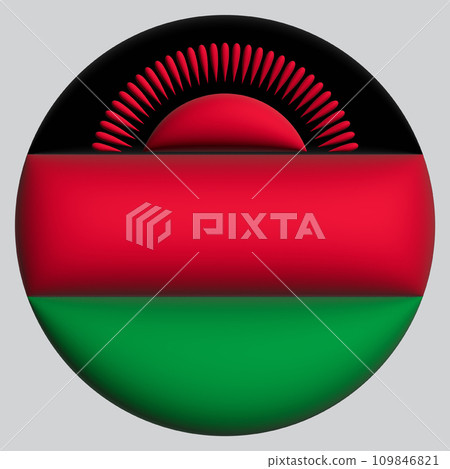 3D Flag of Malawi on circle 109846821