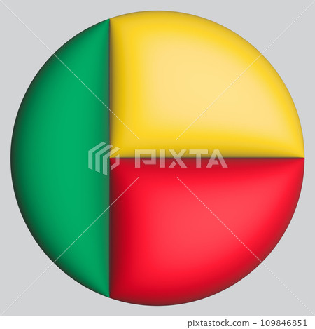 3D Flag of Benin on circle 3D Flag of Benin on circle 109846851