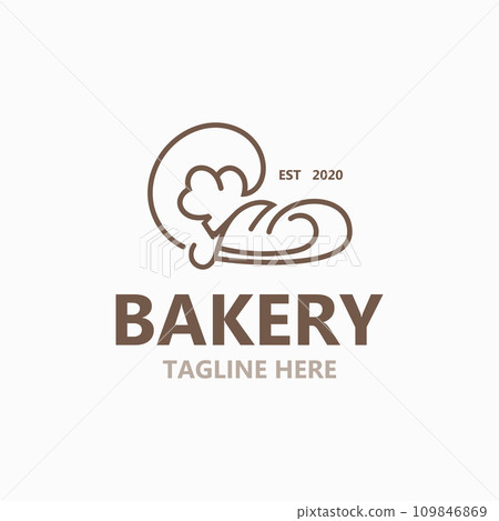 Bread Vintage style Logo Design Vector Template, label product Bake shop Homemade vector 109846869
