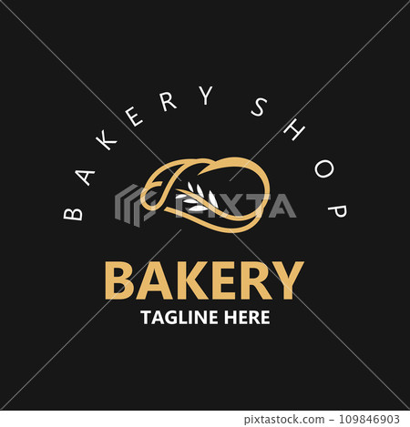 Bread Vintage style Logo Design Vector Template, label product Bake shop Homemade vector 109846903