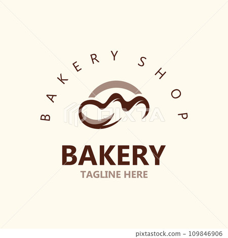 Bread Vintage style Logo Design Vector Template, label product Bake shop Homemade vector 109846906