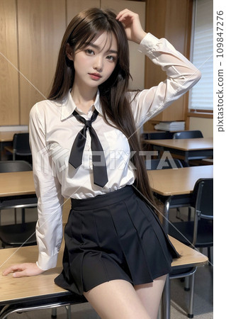 日本女高中生製服服裝（AI生成圖像） 109847276