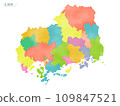 多彩水彩風格地圖廣島縣 109847521