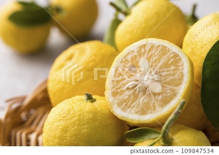 Yuzu in a basket Yuzu in a basket 109847534