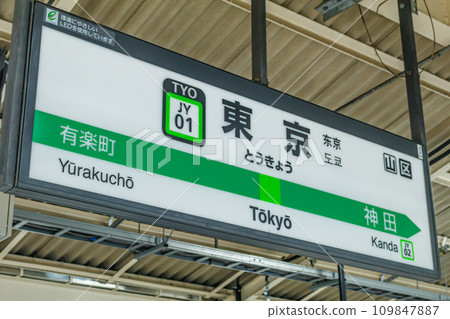 [交通形象]站名牌（東京車站） 109847887