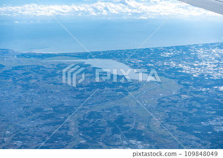 在飛機內拍攝茨城縣日沼 | 飛行中攝影 | 飛機旅行影像 在飛機內拍攝茨城縣日沼 | 飛行中攝影 | 飛機旅行影像 109848049