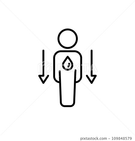 Dehydration, low body water line icon 109848579