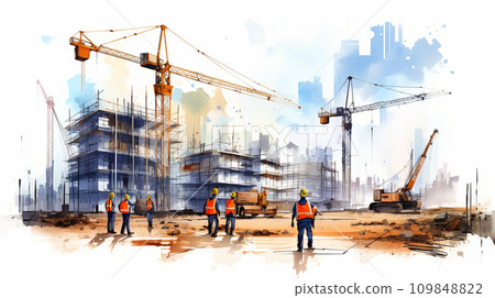 市中心的建築工地和專案管理。 109848822