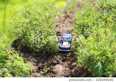 Mini car truck running on rough road AI generated image Mini car truck running on rough road AI generated image 109849086