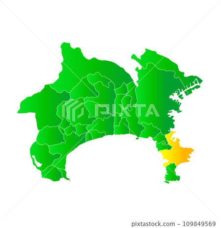 橫須賀市和神奈川縣地圖 橫須賀市和神奈川縣地圖 109849569