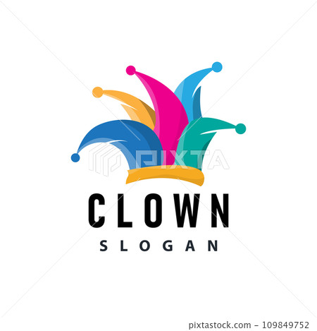 Simple illustration template jester hat logo minimalist joker clown design Simple illustration template jester hat logo minimalist joker clown design 109849752
