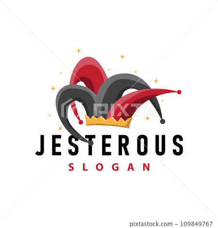 Simple illustration template jester hat logo minimalist joker clown design 109849767