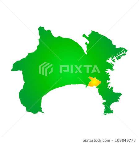Kamakura city and Kanagawa prefecture map 109849773