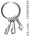 Bunch of keys at simple drawing 109849844