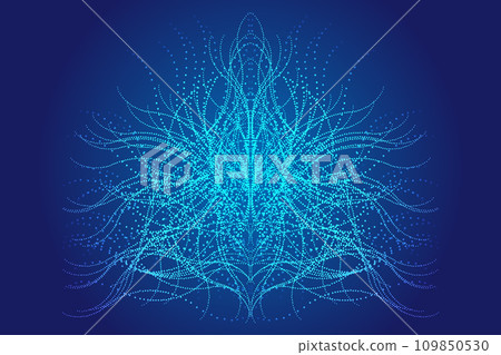 Three-dimensional abstract particle lines graphic technology vector poster background Three-dimensional abstract particle lines graphic technology vector poster background 109850530