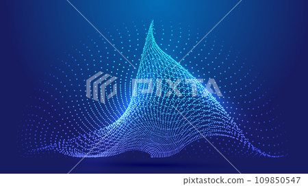 Three-dimensional abstract particle lines graphic technology vector poster background 109850547