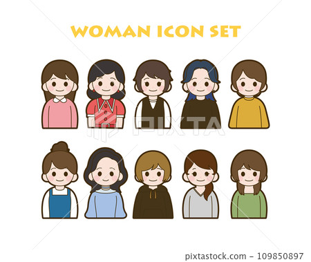 Women icon set - Stock Illustration [109850897] - PIXTA