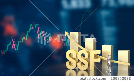 The Gold ssf text for Business concept 3d rendering. 109850928