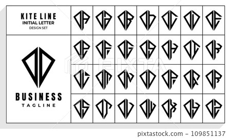 Line kite shape letter O OO logo, number 0 00 design set Line kite shape letter O OO logo, number 0 00 design set 109851137