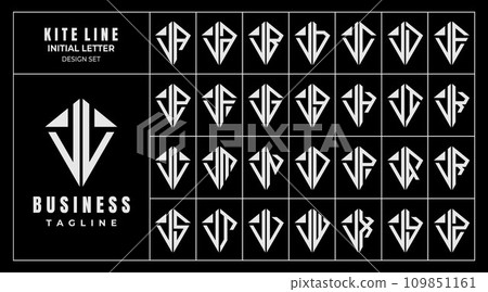 Geometric line kite shape letter J JL logo design set Geometric line kite shape letter J JL logo design set 109851161