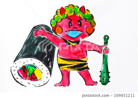 Speaking of Setsubun, demons throw beans inside and outside of the shrine, or wear a round headdress facing the lucky direction. 109851211