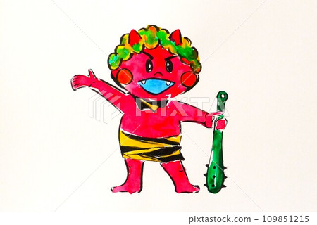 說到節分，惡魔們會在神社內外丟豆子，或是戴上面向幸運方向的圓形頭飾。 109851215