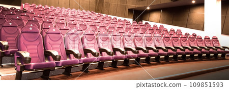 Interior of empty hall with red armchairs 109851593