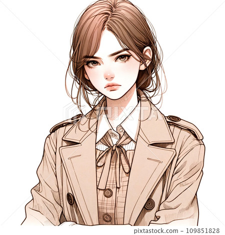 女孩帶著悲傷的表情 109851828