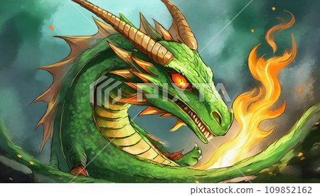 綠龍臉部特寫 109852162