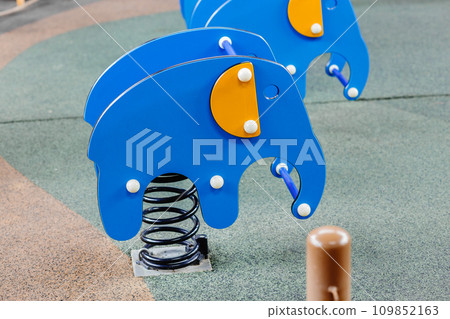 Spring Riders fun playground bouncy elephant riding toy for children. Spring Riders fun playground bouncy elephant riding toy for children. 109852163