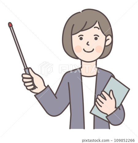 Business person 1 with a pointing stick Business person 1 with a pointing stick 109852266