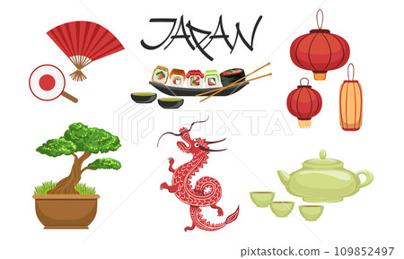 Collection of Japan Traditional Famous Symbols, Travel to Asia Design Elements Vector Illustration Collection of Japan Traditional Famous Symbols, Travel to Asia Design Elements Vector Illustration 109852497