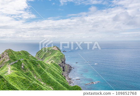 Shakotan Town, Hokkaido, famous tourist attraction, Cape Kamui in summer with beautiful greenery 109852768