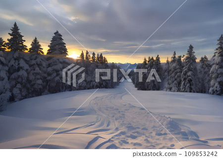 Snowy scenery road 1 Snowy scenery road 1 109853242
